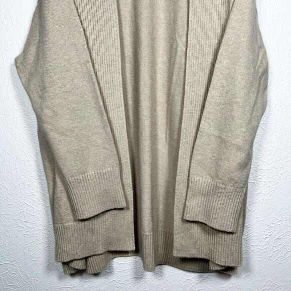 NWT Banana Republic Women's 2XL Ribbed Cream Beige Long Open Soft Cardigan - Picture 8 of 13